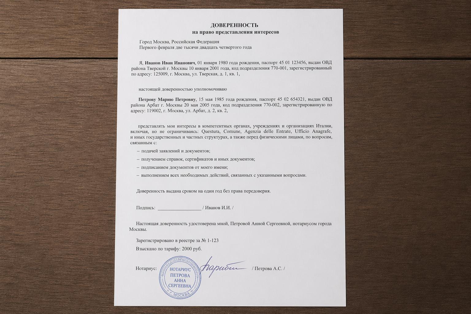 Как подготовить доверенность для Италии, чтобы документ приняли без дополнительных уточнений