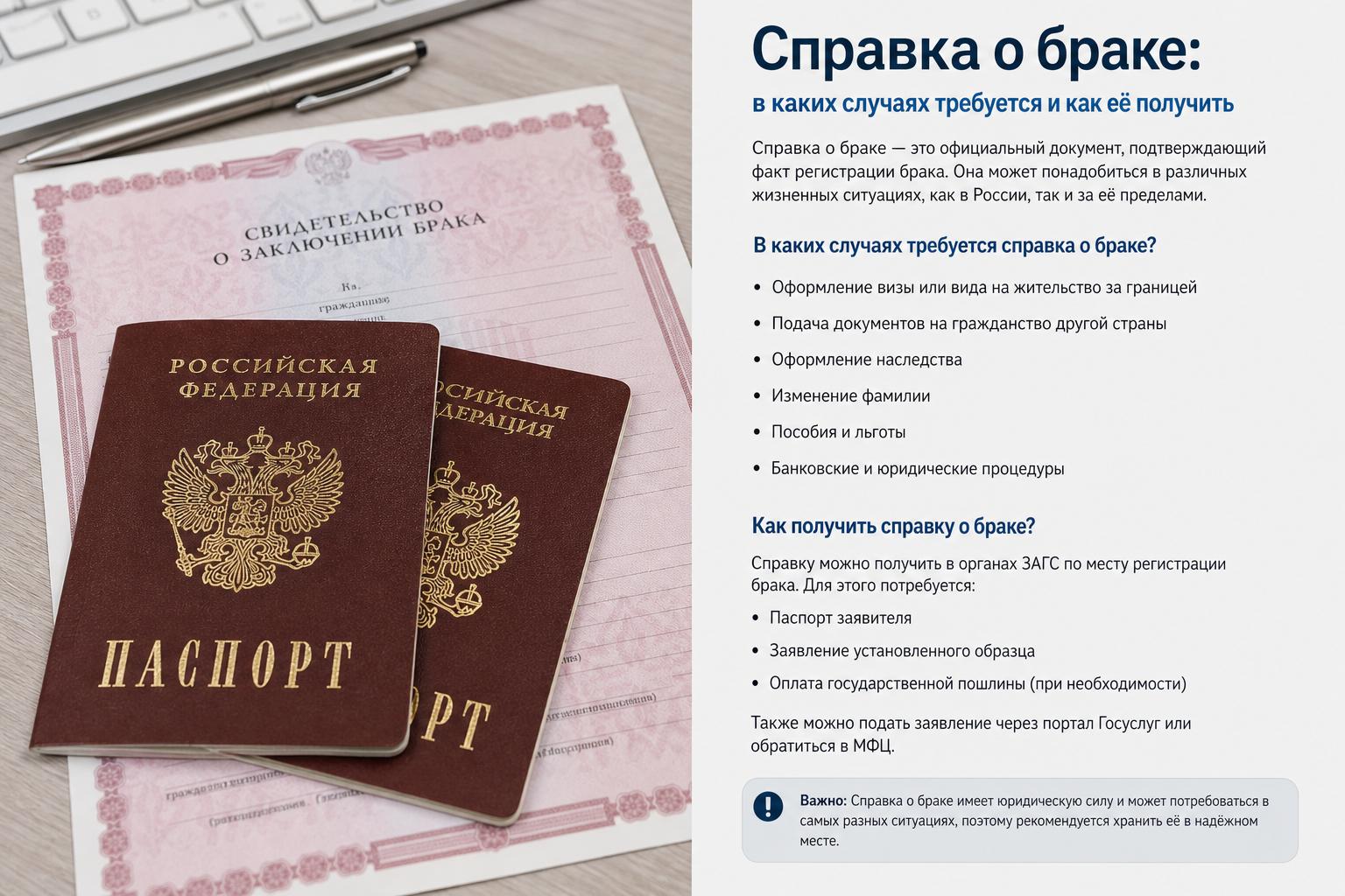 Справка о браке: в каких случаях требуется и как её получить