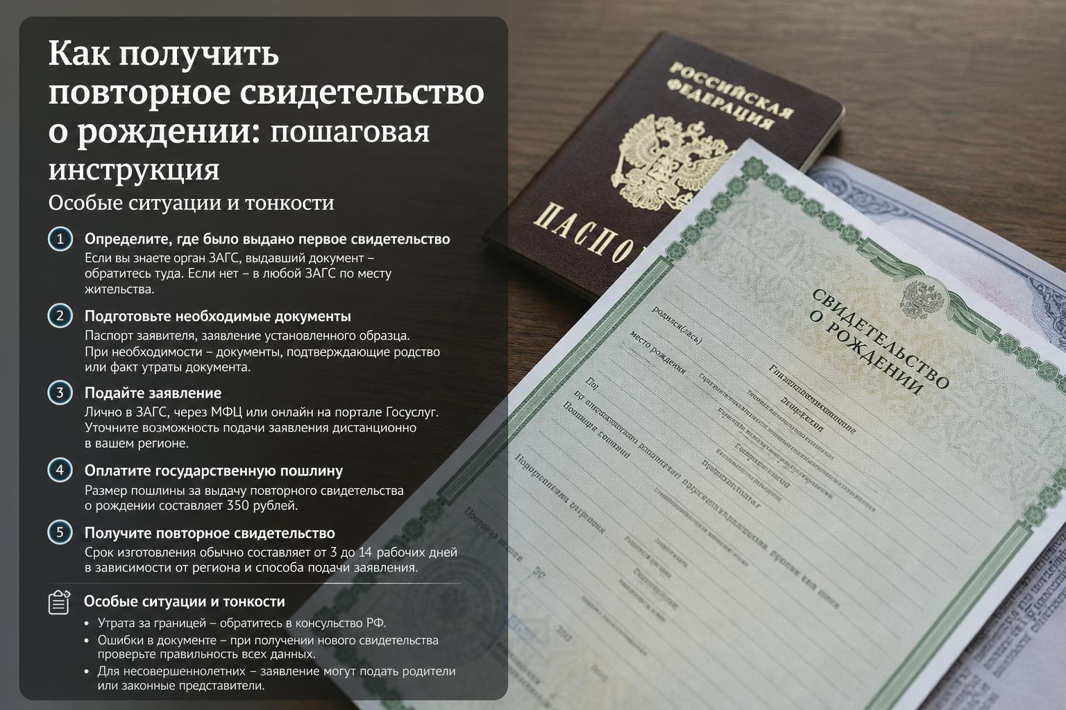 Как получить повторное свидетельство о рождении: пошаговая инструкция. Особые ситуации и тонкости Как получить повторное свидетельство о рождении: пошаговая инструкция. Особые ситуации и тонкости