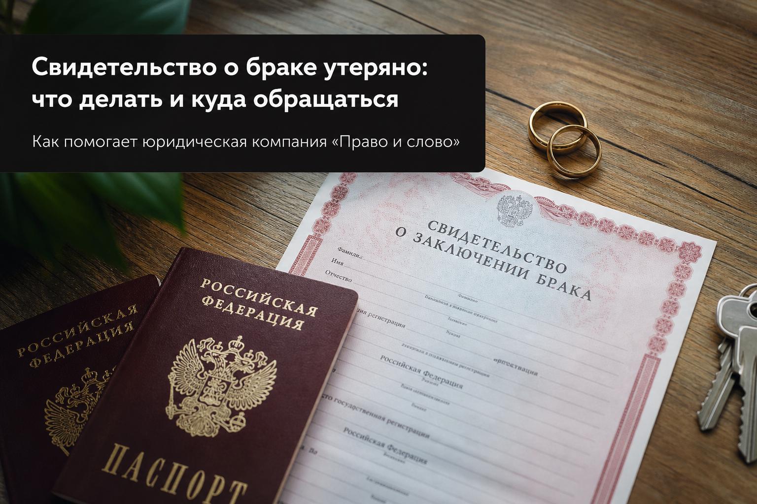 Свидетельство о браке утеряно: что делать и куда обращаться. Как помогает юридическая компания «Право и слово» Свидетельство о браке утеряно: что делать и куда обращаться. Как помогает юридическая компания «Право и слово»