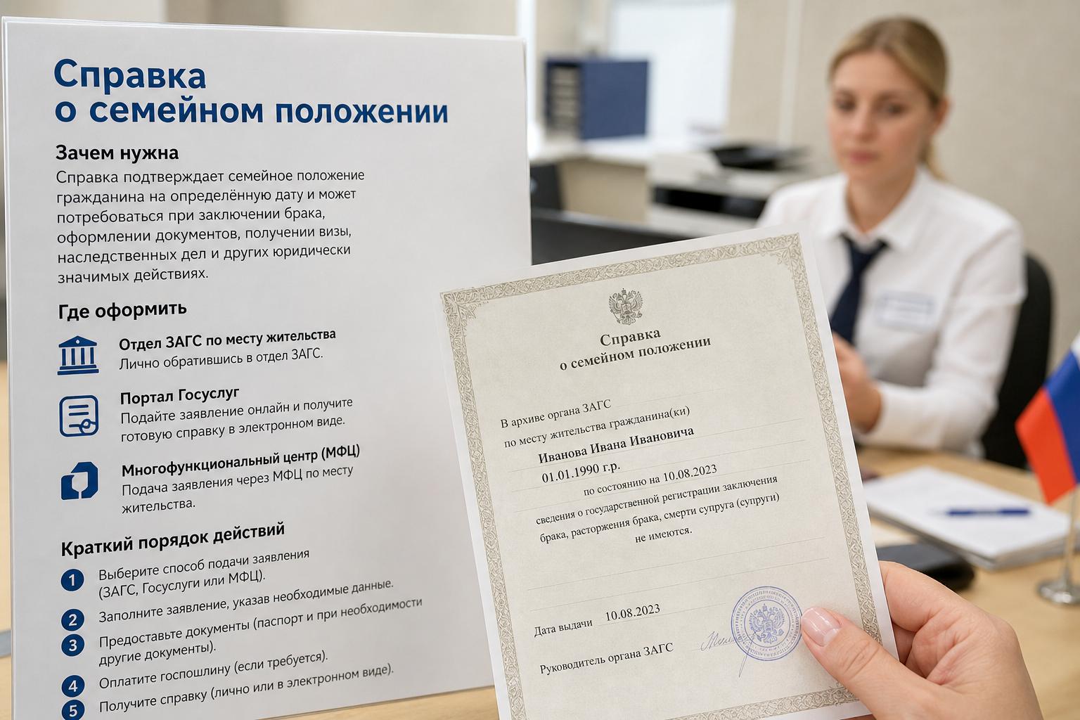Справка о семейном положении: зачем нужна и где её оформить. Краткий порядок действий Справка о семейном положении: зачем нужна и где её оформить. Краткий порядок действий