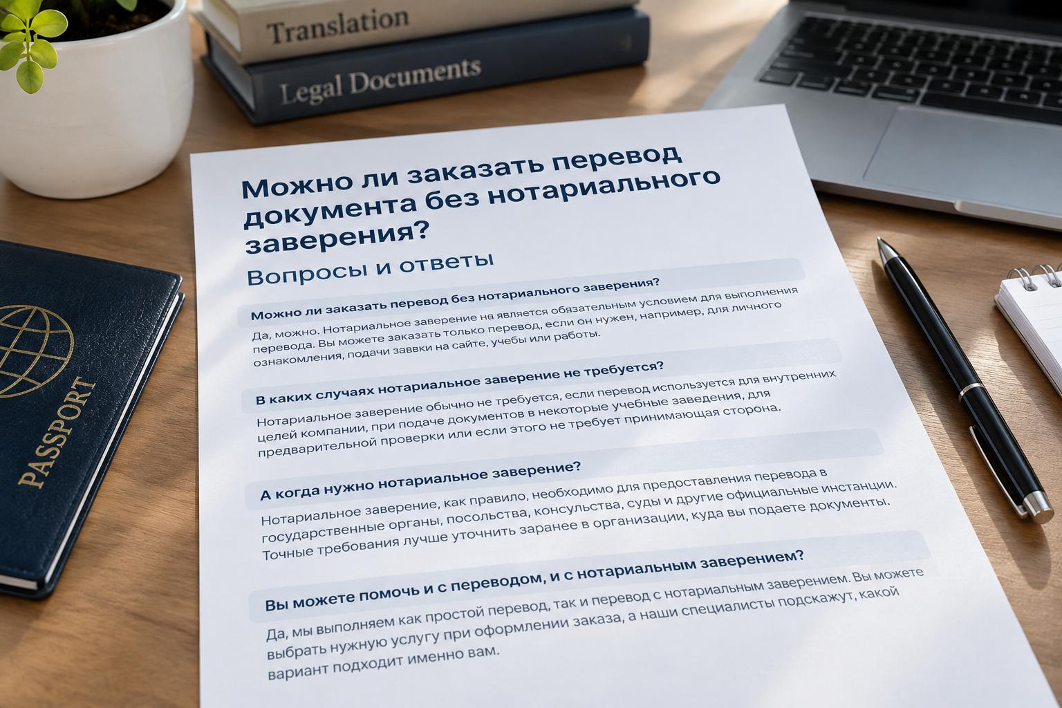 Можно ли заказать перевод документа без нотариального заверения. Вопросы и ответы Можно ли заказать перевод документа без нотариального заверения. Вопросы и ответы